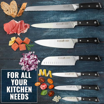 Cutluxe Kitchen Knife Set, 8-Piece Chef Knives with Acacia Wood Block - size: 8 Pcs Knife Set with Block