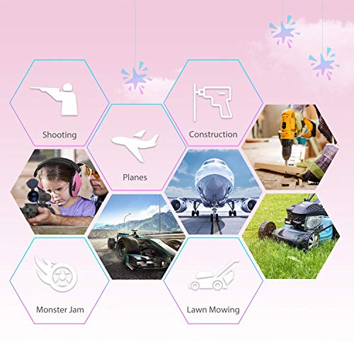 Dr.meter Noise Cancelling Headphones for Kids: SNR27.4 Kids Ear Protection - color: Pink