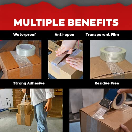 MAT Commodity Grade Fiberglass Reinforced Filament Strapping Tape - 3/8 in. Wide x 60 yds. (Pack of 1) Filaments Run Lengthwise - size: 1-Roll