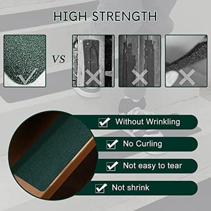 S&X Outdoor Stair Treads Non-Slip 6x24in, 5-Pack, Dark Green - color: Green, size: 6" x 24"