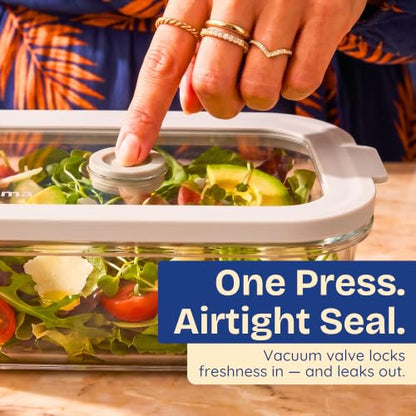 Non-Toxic Glass Food Containers with Lids, 4-Pack, 21 oz, Airtight, Gray - color: Gray, size: 21 Oz
