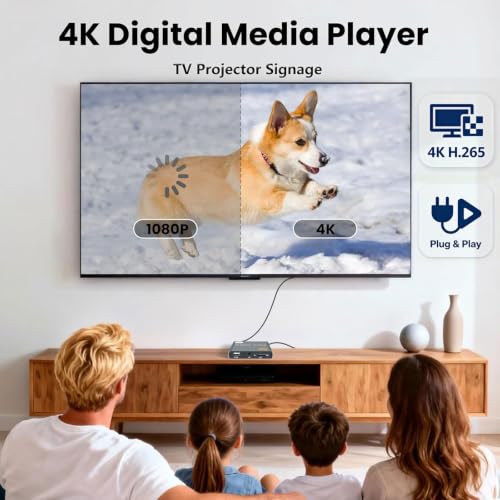 4K Ultra-HD Digital Media Player for USB Drives/SD Cards TV Digital Signage