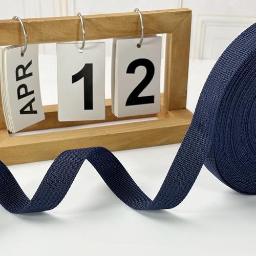 3/4 Inch Navy Blue Polypropylene Webbing Straps 15Yds for Sewing - color: Navy Blue, size: 15
