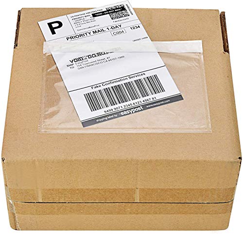 SJPACK 1000 7.5" x 5.5" Clear Adhesive Top Loading Packing List/Label Envelopes Pouches - color: Transparent-7.5" x 5.5", size: 1000 Bags