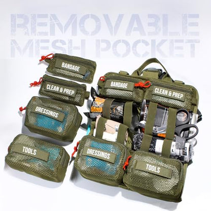 EVERLIT Roll Up Trauma First Aid Kit with CAT Tourniquet-Tactical IFAK Emergency Medical Kit for Outdoor, Vehicle & Home Preparedness-Quick Release Molle Bag for First Responders (Coyote Brown) - color: Coyote Brown