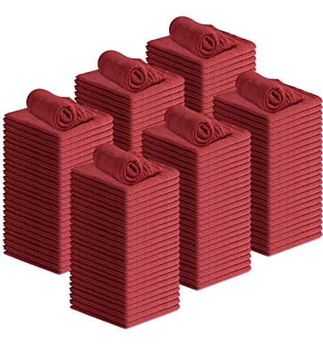 Avalon Towels Cotton Shop Rags – (Pack of 150) Size 12x14 Inches Cleaning Rags – Absorbent Shop Towels and Multipurpose Cleaning Towels for Automobiles, Industries, Garage and Homes (Red) - color: Red, size: 12x14 Inch (Pack of 150)