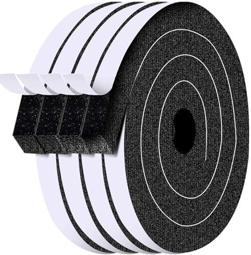 Pangda 26ft Weather Stripping Door Seal, 1" x 1" Foam Tape for Winter - color: Black, size: 1in X 1in X 26ft