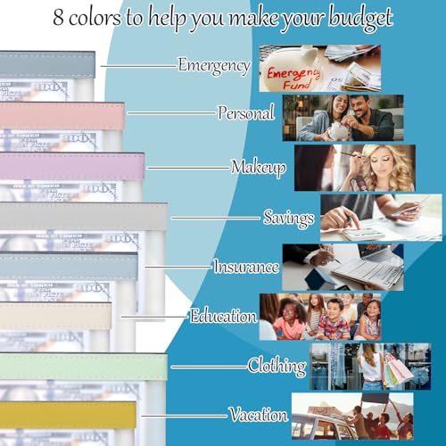 8 Pack Clear Money Envelopes for Cash Money Bag Pouch 7.6x3.7 inch - color: 8 colours-b