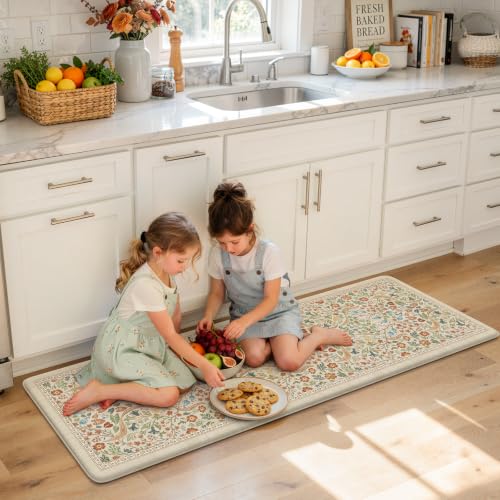 Collive Cushioned Anti Fatigue Kitchen Mats, Non Slip Kitchen Rugs, 20"x39" - color: Beige, size: 24"W x 59"L
