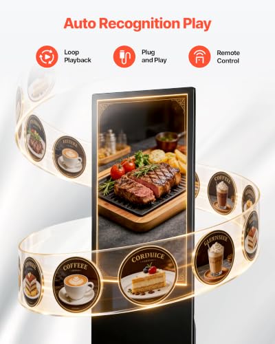 VEVOR 43 in Indoor Digital Signage Floor Standing Advertising Display Kiosk, with WiFi HDMI/USB Input Android OS, 178° Wide View, LCD Screen Interactive Monitor, Mobile Commercial Totem Poster - size: 43"-Non Touchscreen