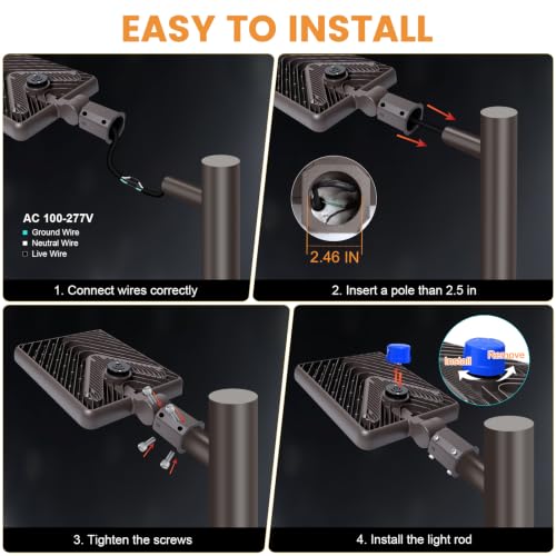 480W Parking Lot Light 72000LM 5000K Dusk to Dawn Pole Mount 2Pack - size: 480W/2Pack