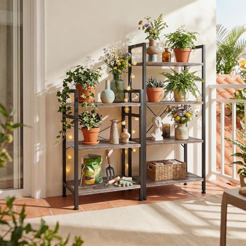 3 Tier Bookshelf, Free Standing Bookcase with Open Storage Shelves - color: Grey Wood, size: 3 Tier