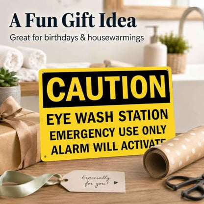 Emergency Eye Wash Station Caution Metal Sign 8 x 12 Inch