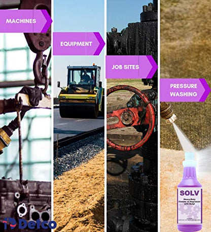 DETCO- Solv Industrial Strength Cleaner & Degreaser - Biodegradable, Highly Concentrated, Non-Flammable, Easy-to-Use