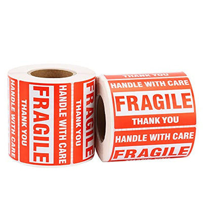 2"×3" Fragile Stickers, 500 Labels/Roll, 2Rolls - size: 2" x 3" - 2 Rolls
