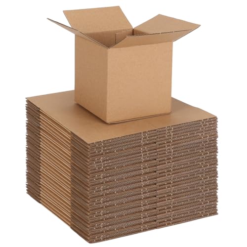 CRUGLA 30 Packs 4x4x4 Shipping Boxes for Small Business, Corrugated Cardboard Boxes Bulk for Shipping Packing Mailing - size: 4x4x4 Inch 30 Pack