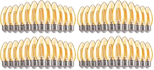 FLSNT 40W Equivalent LED Chandelier Light Bulbs, Dimmable Amber LED B11 E26 Candelabra Base Bulbs, 2200K Warm White, 330LM, 48 Pack UL,CA65 Listed. - color: 40w Warm White, size: 24 Count (Pack of 2)