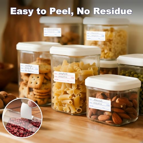 1200 Pieces Removable Food Labels Stickers, 2 Rolls 1x2 Inch