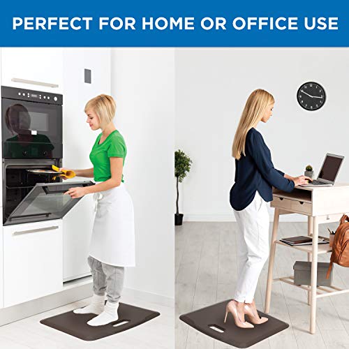Mount-It! Standing Desk Floor Mat, 18x22, Brown - color: Brown
