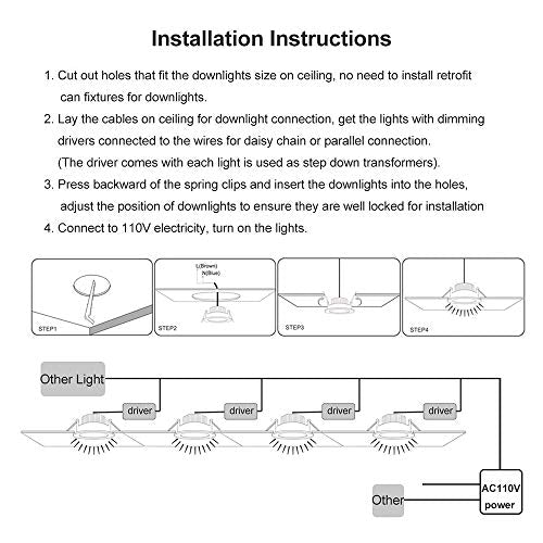 3 Inch LED Recessed Lighting, Dimmable Downlight 5W (40W Halogen Equivalent), CRI 80, 3000K Warm White Ceiling Light with LED Driver (4 Pack) - color: 3000k (Warm White), size: Black-3Inch-4Pack