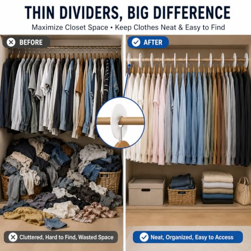 18 Pack White Acrylic Shelf Dividers for Closet Organization - size: 18Pack