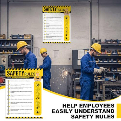 3 Pcs Workplace Safety Rules Poster, Safety Rules - style: Safety Rules