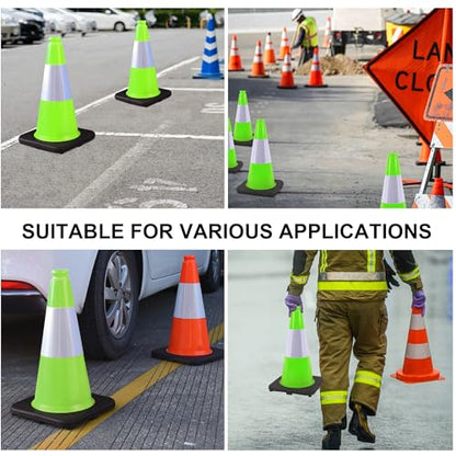 OrangeStar 18" Heavy Duty Traffic Cones 8-Pack Green Safety Cones - color: Green, size: 18in