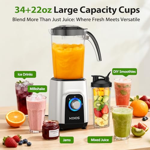 KOIOS 4-in-1 Blender/Food Processor Combo Max 1000W, Dishwasher Safe