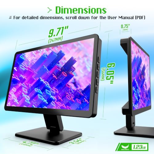 10.1-inch Small Monitor with Touchscreen for Raspberry Pi, Home Assistant - size: 10.1-inch