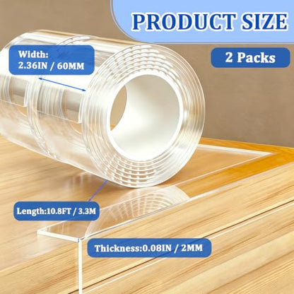 2 Pack Edge Protector for Baby,2.36in x 10.8ft Clear Corner Protector Baby - size: 2Pack x 2.36IN x 10.8FT