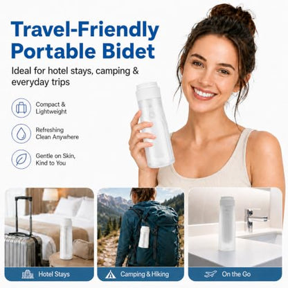 Electric Portable Bidet for Travel – Handheld Bidet with 3 Pressure Modes - color: White
