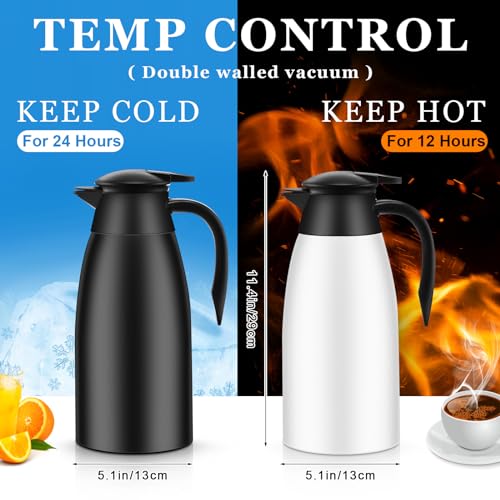 Norme 2 Pcs Thermal Coffee Carafe Creamer, Black, White, 68 oz - color: Black/White, size: 68 oz