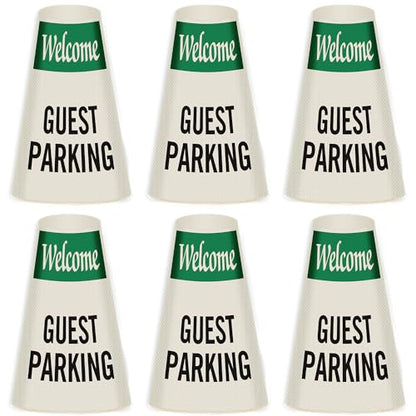 SmartSign 6-Pack "Welcome - Guest Parking" Reflective Cone Message Sleeve Collar, 360-Degree Visibility, Non-Adhesive Vinyl Signs for Traffic Safety Cones, 3-Side Print [Cone Not Included] - color: Guest Parking, size: Pack of 6