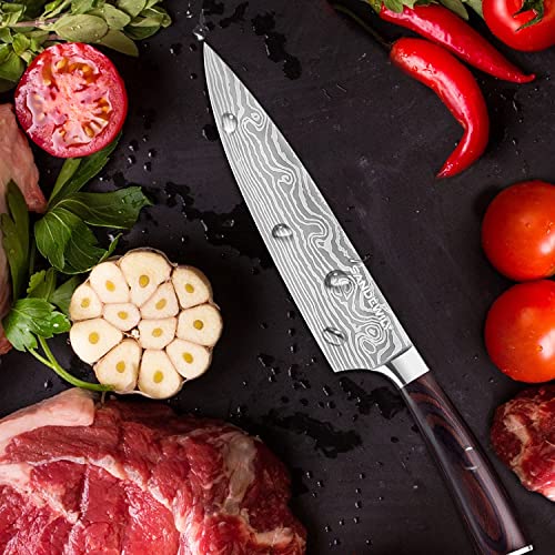 Japanese Knife Set, 3 Piece Kitchen Knives with Sheaths - size: 3PCS Silver