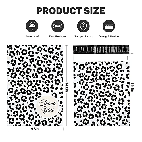 100 Pack Poly Mailers 10x13, Cute Packaging Envelope Mailers Polymailers Packaging for Small Business, Shipping Bags for Clothing Poly Bags Boutique Supplies with Self Seal Strip (Cheetah) - color: cheetah