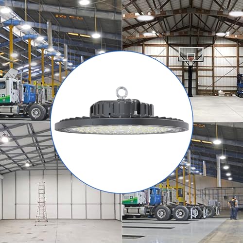 150W UFO High Bay LED Shop Lights, 6 Pack, 21000 LM, 5000K, AC110-277V