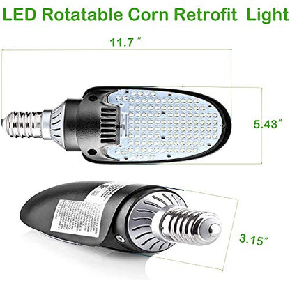 LED Shoebox Retrofit Lamp, 75/95/115W Selectable, 5000K, Rotatable E39 Base
