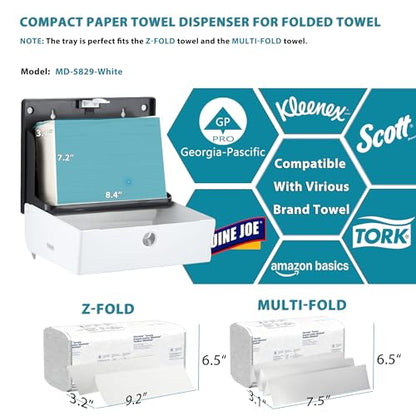 Paper Towel Dispenser Wall Mount No Drill Keyless Knob Open - color: D-214 Black