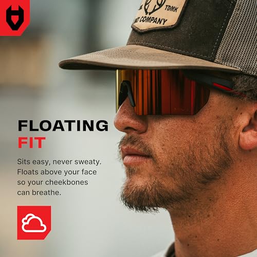 NoCry Anti-Fog Safety Sunglasses for Men and Women — Work Sunglasses - color: Black & Red