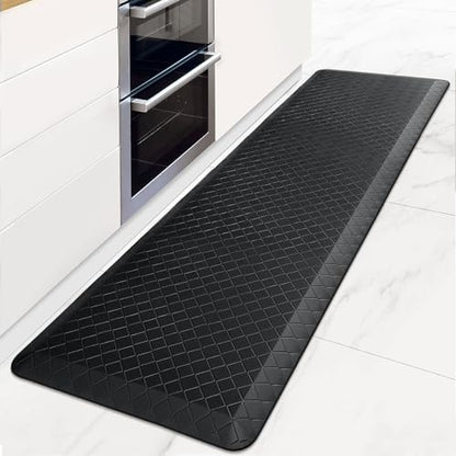 HappyTrends Kitchen Floor Mat - 4/5 Inch Thick Anti-Fatigue Kitchen Rug - color: Black, size: 72"L x 22"W x 0.8"Th