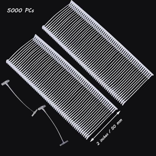 Tagging Gun Fasteners 2 Inch Tag Barbs Attachments Plastic Clothing Tag Refills for Standard Garment Price Label Gun 5000pcs