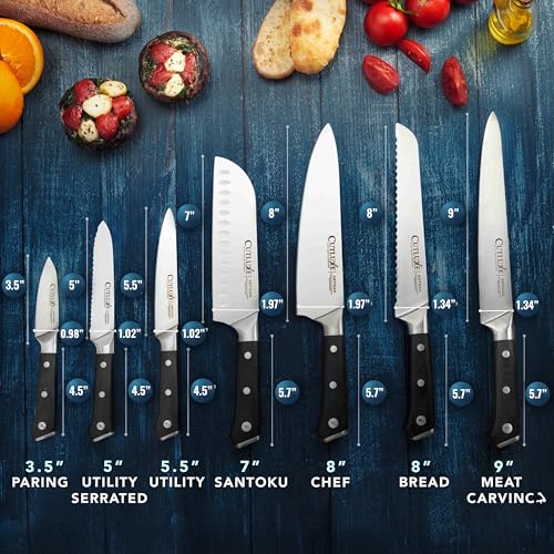 Cutluxe Chef Knife Set, 7-Piece Kitchen Knives – Razor Sharp German Steel - size: 7 Pcs Knife Set