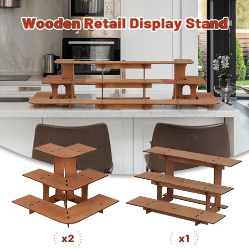 Flenpptly Retail Display Shelves - Wooden Retail Table