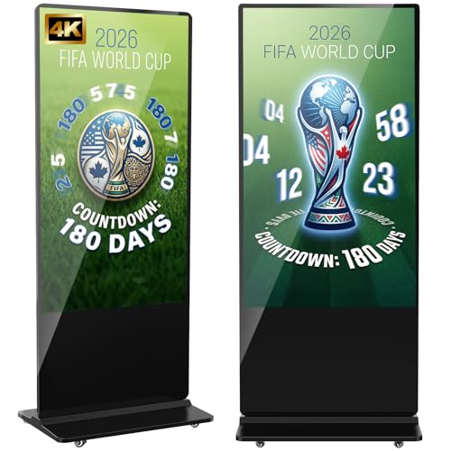 65 inch Indoor Digital Signage 4K UHD 2160p,CMS Software, LCD Screen IPS Floor Standing Digital Kiosks Interactive Displays with WiFi HDMI/USB Input Auto AD Player, Android OS Black - color: Black, size: 65 inch-4K, style: NonTouch-Screen