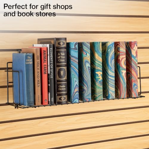 SSWBasics 24 x 6 x 6.5 in Black Media Grid Shelf for Slatwall & Wire Grid