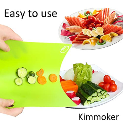 Flexible Cutting Boards Set, Cutting Board Mats for Cooking, Colored Cutting Board Set with Easy-Grip Handles, Flexible Plastic Cutting Sheet Set of 4 (1)