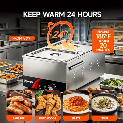 2Pan Commercial Food Warmer, 19QT Buffet Servers and Warmers 1200W