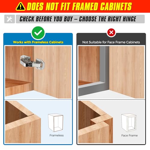Ravinte Hidden Cabinet Hinges, Concealed Cabinet Hinges Soft Close, 40 Pack