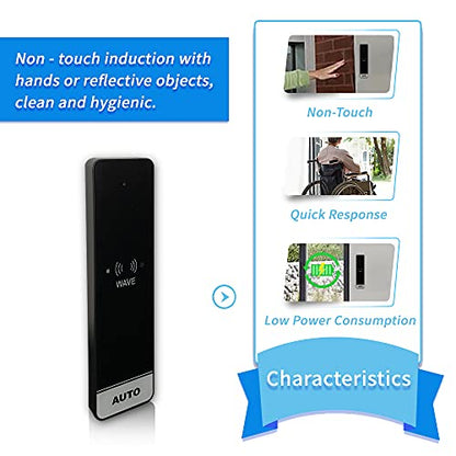 WiFi Smart, Wireless and Touchless Sensor Switches for Automatic Doors, Wave to Open Buttons for Entry System