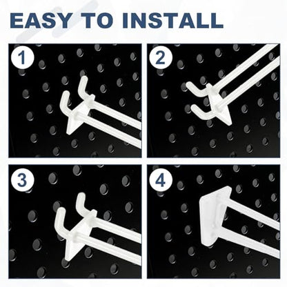 uxcell 20 Pcs Pegboard Hooks 10 Inch Durable Plastic Pegboard Display Hooks - size: 10 Inch